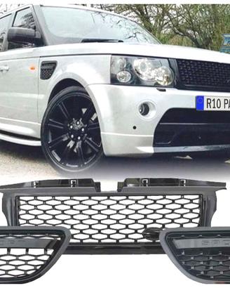 GRIGLIA + PINNE RANGE ROVER SPORT 05-09 LOOK BLACK