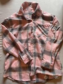 Camicia a quadri rosa e grigio taglia M - casual