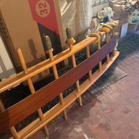 Scala ortopedica curva in legno, spalliera svedese