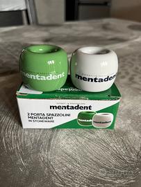 Set 2 Porta Spazzolini Mentadent Ceramica nuovi