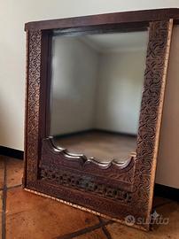 Specchio Etnico Orientale in Legno Massello