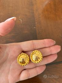 Orecchini clip bottoni vintage Celine originali