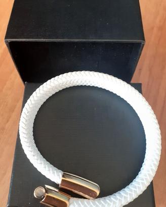 BRACCIALE MAGNETIC UOMO PELLE ACCIAIO Nuovo