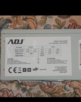ADJ alimentatore ATX 300W 20+4pin 4pin sata molex