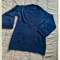 Maglione blu in pura lana vergine Luisa Spagnoli