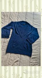 Maglione blu in pura lana vergine Luisa Spagnoli