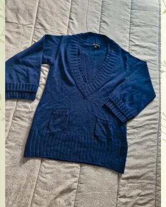 Maglione blu in pura lana vergine Luisa Spagnoli