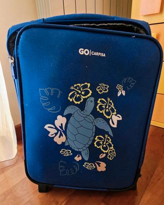 Trolley Cabina GO Carpisa - Blu con Tartaruga e Fi