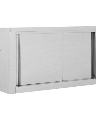2x PENSILE CON ANTE SCORREVOLI ACCIAIO INOX