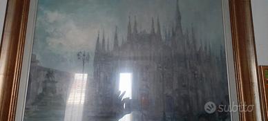 Dipinto Olio su tela Duomo di Milano Guido Colombo