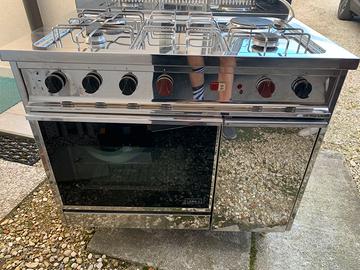 Cucina gas professionale SAMET inox 3fuochi+forno