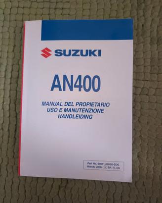 Manuale uso e manutenzione Suzuki Burgman 400