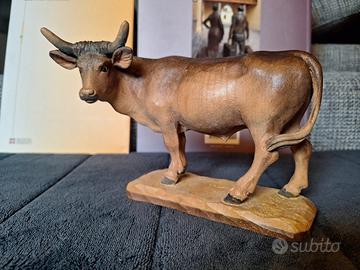 Bue e Asino per presepe in legno dipinto a mano