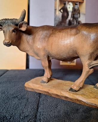 Bue e Asino per presepe in legno dipinto a mano