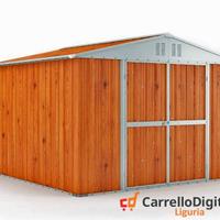 Casetta in lamiera da giardino 327x269 fin legno