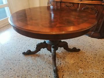 Tavolo Rotondo Anni '80 in Legno massello