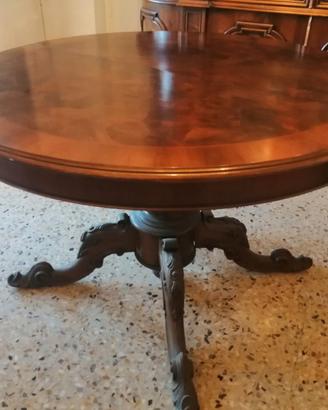 Tavolo Rotondo Anni '80 in Legno massello