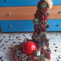 Centrotavola natale, addobbo natalizio con candela