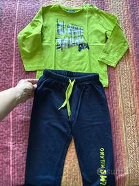 Set (2 pz) completo bimbo 3 anni brums verde/blu