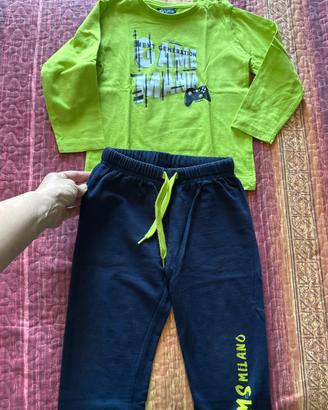 Set (2 pz) completo bimbo 3 anni brums verde/blu