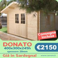CASETTA DI LEGNO DONATO 400x300x245h - 28 mm