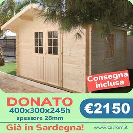 CASETTA DI LEGNO DONATO 400x300x245h - 28 mm