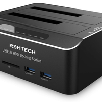 RSHTECH USB 3.0 Aluminum Dual Bay Hard Drive Dock