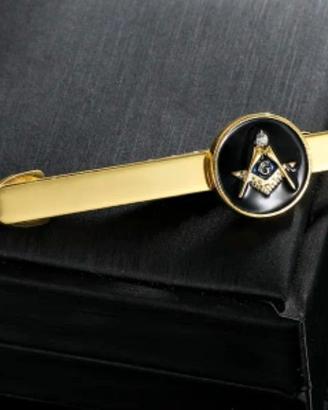 Fermacravatta Massonicocolor oro con un emblema