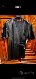 Vestito nero ecopelle