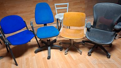 5 sedie da ufficio – lotto completo – 30€