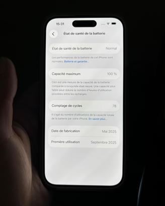 iPhone 15 pro 256gb 100% batteria