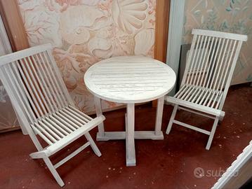  sedie e tavoli da giardino in legno  tek nuo