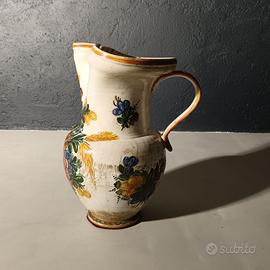 Grande Brocca Vintage in Maiolica Dipinta a Mano