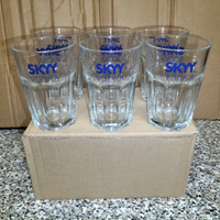 Set Completo 6 Bicchieri di Vetro Skyy Vodka Nuovi