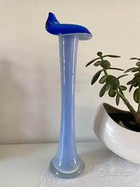 Vaso in vetro artistico a forma di fiore blu