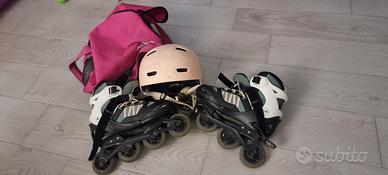 rollerblade con casco
