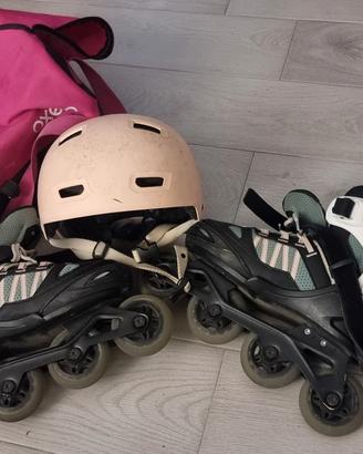 rollerblade con casco