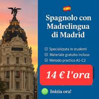 Spagnolo online (A1-C2) madrelingua Madrid