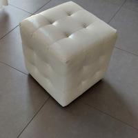 Pouf Cubo Moderno Bianco in Eco-pelle