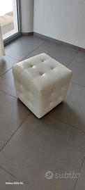 Pouf Cubo Moderno Bianco in Eco-pelle
