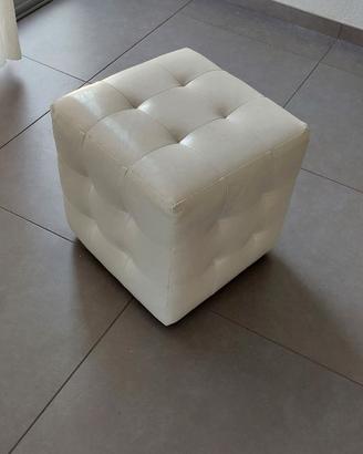 Pouf Cubo Moderno Bianco in Eco-pelle
