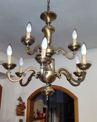 lampadario con 2 lampade da muro coordinate