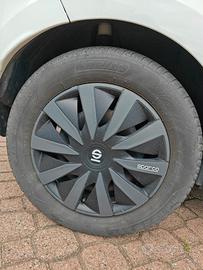 Cerchi ferro 15'' + gomme + copricerchi Sparco