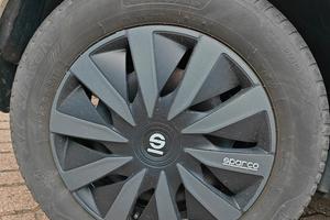 Cerchi ferro 15'' + gomme + copricerchi Sparco