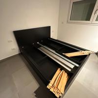 Letto matrimoniale MALM Nero con doghe