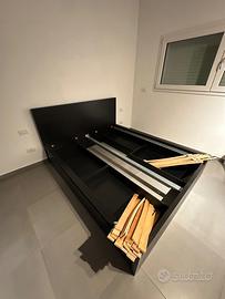 Letto matrimoniale MALM Nero con doghe