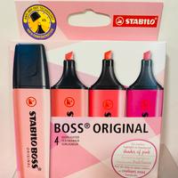 Evidenziatori Stabilo Boss - Set da 4 Rosa