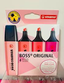 Evidenziatori Stabilo Boss - Set da 4 Rosa