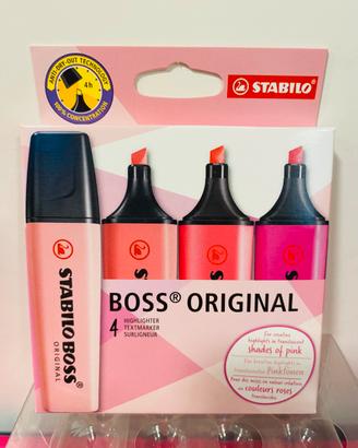 Evidenziatori Stabilo Boss - Set da 4 Rosa