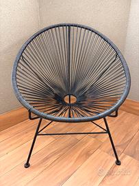 Poltrona da esterno Acapulco nera – design moderno